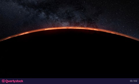 Mars planet sunset sunrise in the space 4k animation