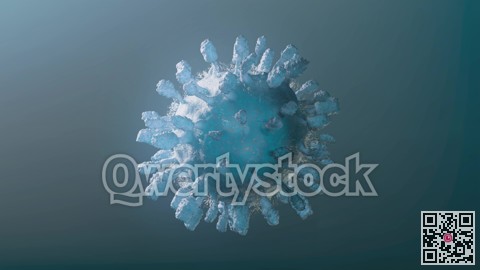 Realistic 3D footage of the isolated respiratory syndrome coronavirus 2 (SARS-CoV-2) formerly known as 2019-nCoV. 3d illustration
