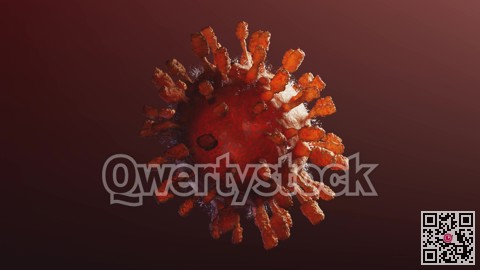 Realistic 3D footage of the isolated respiratory syndrome coronavirus 2 (SARS-CoV-2) formerly known as 2019-nCoV. 3d illustration
