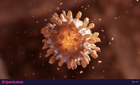 Infected virus inside the blood. Coronavirus concept. also known as 2019-nCov. 3D Rendering.
