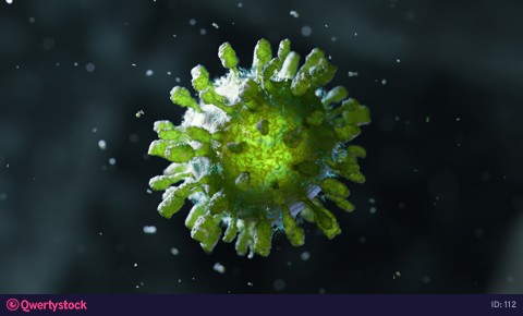 Infected virus inside the blood. Coronavirus concept. also known as 2019-nCov. 3D Rendering.
