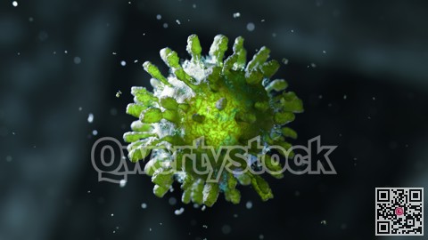 Infected virus inside the blood. Coronavirus concept. also known as 2019-nCov. 3D Rendering.
