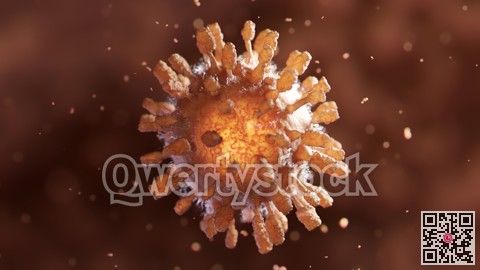 Infected virus inside the blood. Coronavirus concept. also known as 2019-nCov. 3D Rendering.
