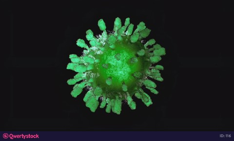 Realistic 3D footage of the isolated respiratory syndrome coronavirus 2 (SARS-CoV-2) formerly known as 2019-nCoV. 3d animation 4k