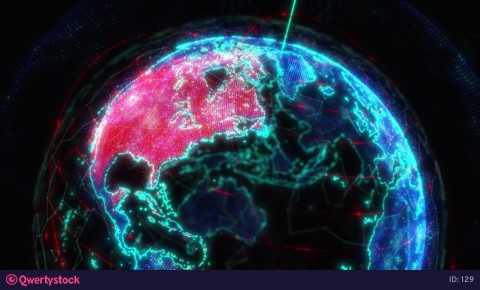 North America 4K. Spread of the something. Epidemic, war, etc. The texture map of the Earth was created in the graphic editor without photos and other images.