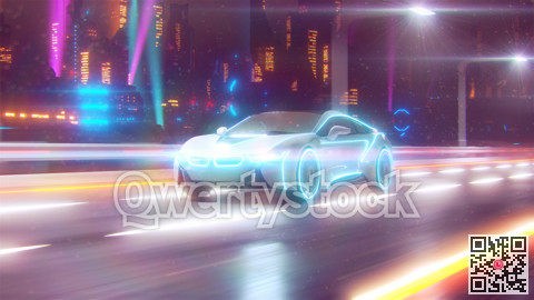 Future car going on the road 3d illustration