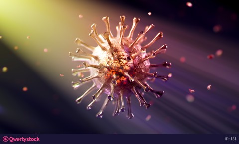 Realistic 3D footage of the isolated respiratory syndrome coronavirus 2 (SARS-CoV-2) formerly known as 2019-nCoV. 3d animation 4k