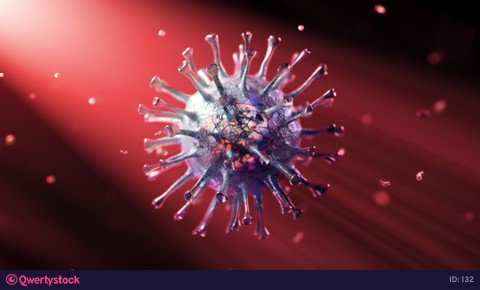Realistic 3D footage of the isolated respiratory syndrome coronavirus 2 (SARS-CoV-2) formerly known as 2019-nCoV. 3d animation 4k