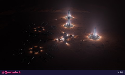 A depiction of a base on a hostile and barren planet. The small colony is equipped with two rovers for astronauts to use for exploration of the surface. 4k animation
