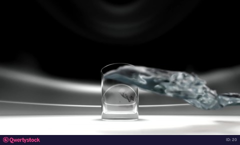 Water moves and pours into a glass.