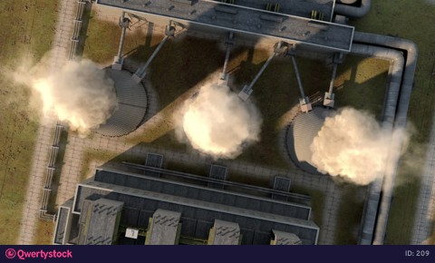 Harmful smoke from the chimney. Smooth flying into the smoke. 3d render. Animation