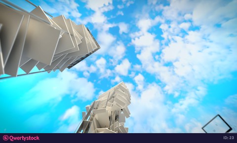 Skyscrapers are built at the top.