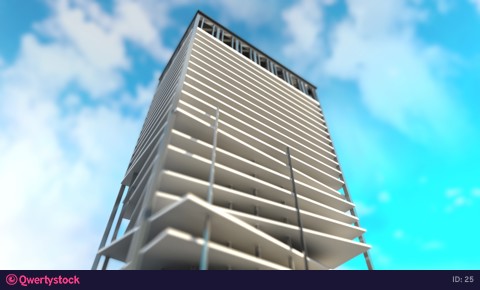 The construction of skyscrapers. Concept video. 4k. Animation