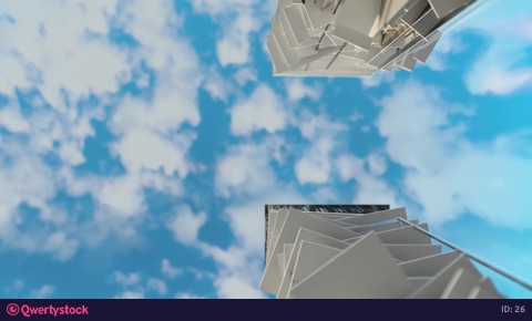 Skyscraper under construction animation. 3d render.
