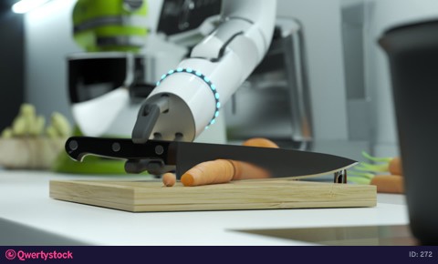 The robot hand is making lunch.