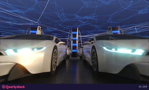 Car charging of electric vehicles. Electric car parking.