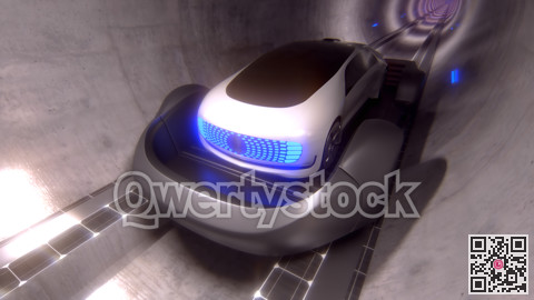 Underground high-speed transport. Transportation of people on the ground in the tunnel. 3d illustration