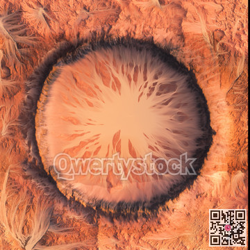 Crater of a former lake on the planet Mars. 3d illustration