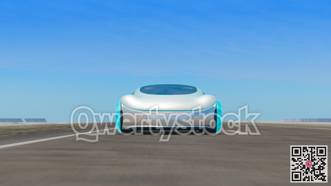 Electric cars driving on the road, in the background are solar panels. 3d illustration