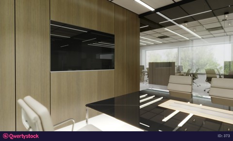 Modern interior, cabinet for negotiations. 3d remdering