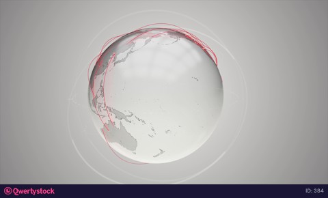 A transparent clean planet rotates on its axis.