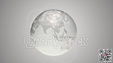 The planet is a transparent view, the continent of Eurasia. 3D illustration