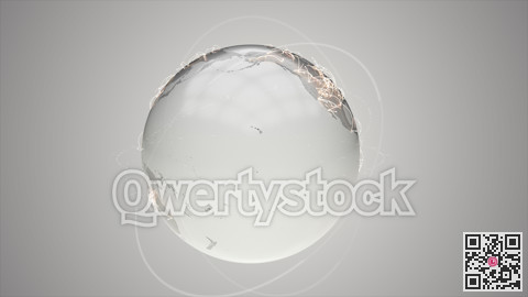 Planet with isols, global Internet communication hubs. Continents of the mainland. 3D illustration