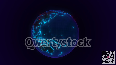 Planet Earth, against a night's background. Glowing internet communication lines. The interaction of continents is a connection. 3D illustration