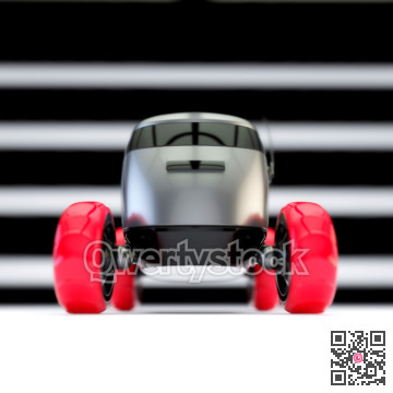Automated Delivery Robot Service . Modern Smart Wireless Robot Delivers Goods or Food to a Customer. New Technological Iot Business Industry of Delivery Logisti