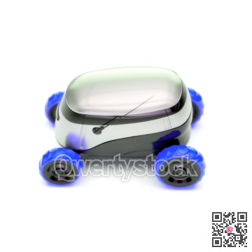 Automated Delivery Robot Service . Modern Smart Wireless Robot Delivers Goods or Food to a Customer. New Technological Iot Business Industry of Delivery Logisti