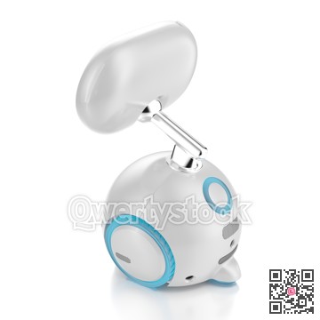 Robot with smart screen. Household Assistant. 3d illustration