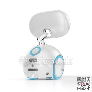 Robot with smart screen. Household Assistant. 3d illustration.