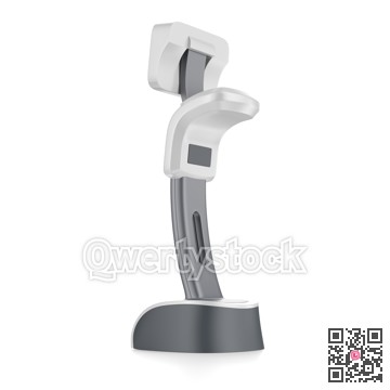 Robot vacuum cleaner. Touch screen, autonomous operation. 3d illustration.