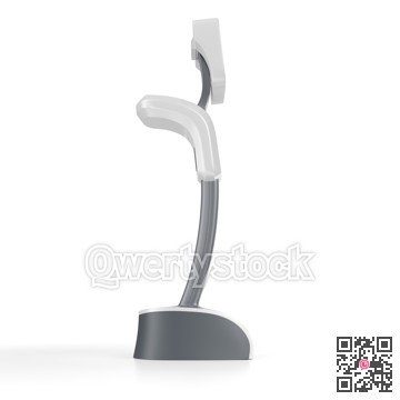 Robot vacuum cleaner. Touch screen, autonomous operation. 3d illustration.
