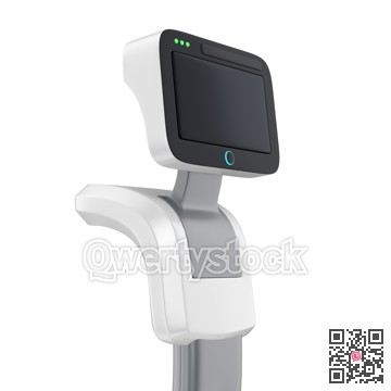 Robot vacuum cleaner. Touch screen, autonomous operation. 3d illustration.