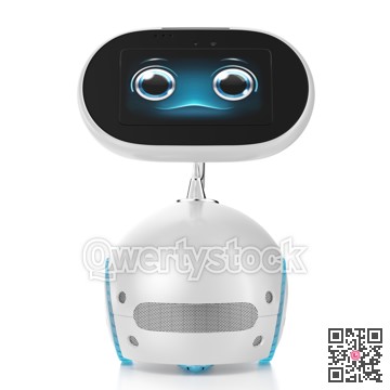 Robot cleaner. Touch screen, autonomous operation. 3d illustration.