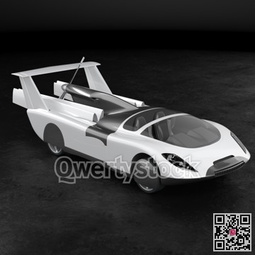 Concept of a flying car. Flying car. Studio render. 3D illustration.