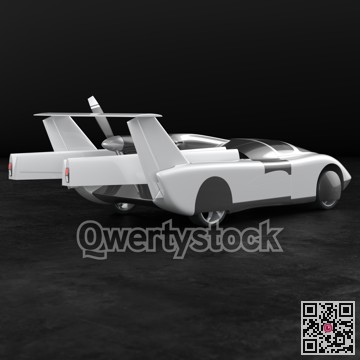 Concept of a flying car. Flying car. Studio render. 3D illustration.