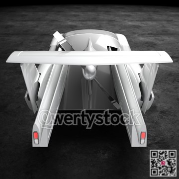 Concept of a flying car. Flying car. Studio render. 3D illustration.