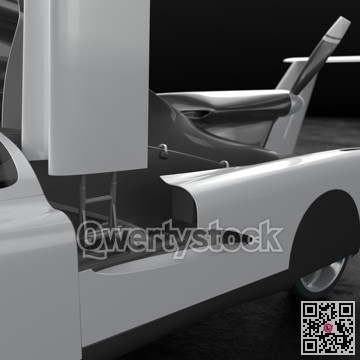Concept of a flying car. Flying car. Studio render. 3D illustration.