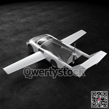 Concept of a flying car. Flying car. Studio render. 3D illustration.
