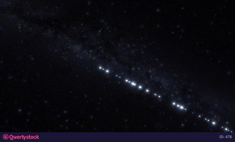 Cubsats are launched into space using a rocket, view from space on the process of launching satellites. 3d animation