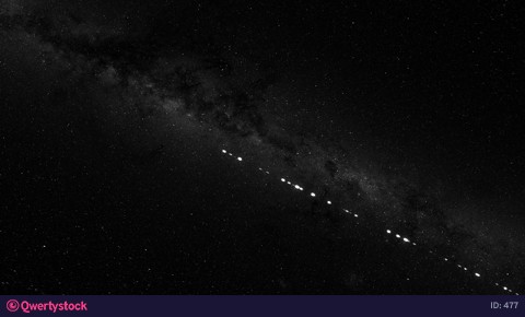 Cubsats are launched into space using a rocket, view from space on the process of launching satellites. 3d animation