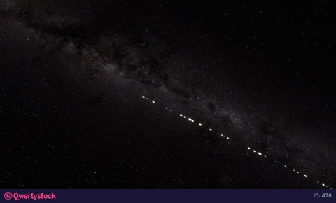 Cubsats are launched into space using a rocket, view from space on the process of launching satellites. 3d animation