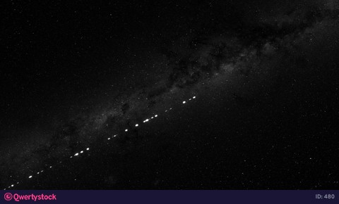 Cubsats are launched into space using a rocket, view from space on the process of launching satellites. 3d animation