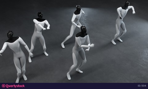 The humanoid robot easily dances the dances of the world. 3d rendering