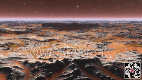 Mars Planet Surface With Dust Blowing. 3d illustration
