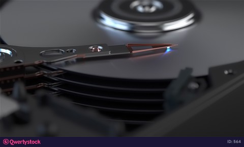 Write information to your computer's hard drive, close-up. 3D rendering.