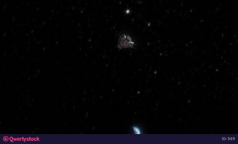 Construction of a lunar colony. Landing of the base module. The movement of the lunar rover to the base. 3D rendering.