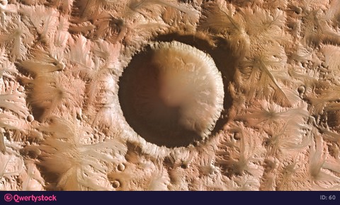 planet mars crater zoom in
